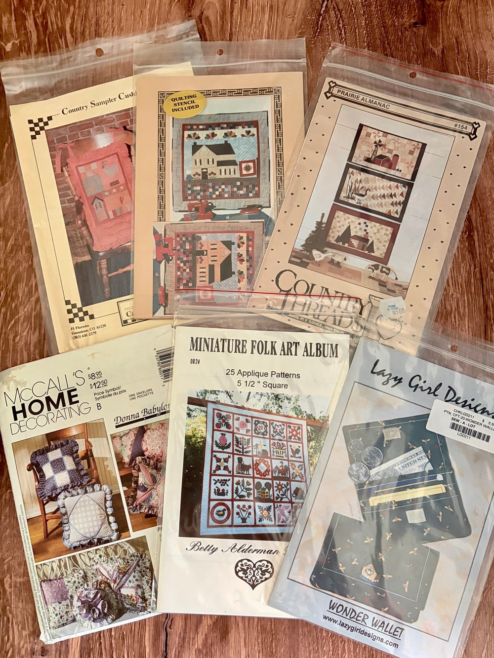 Vintage Folk Art Quilt Sewing Pattern Lot